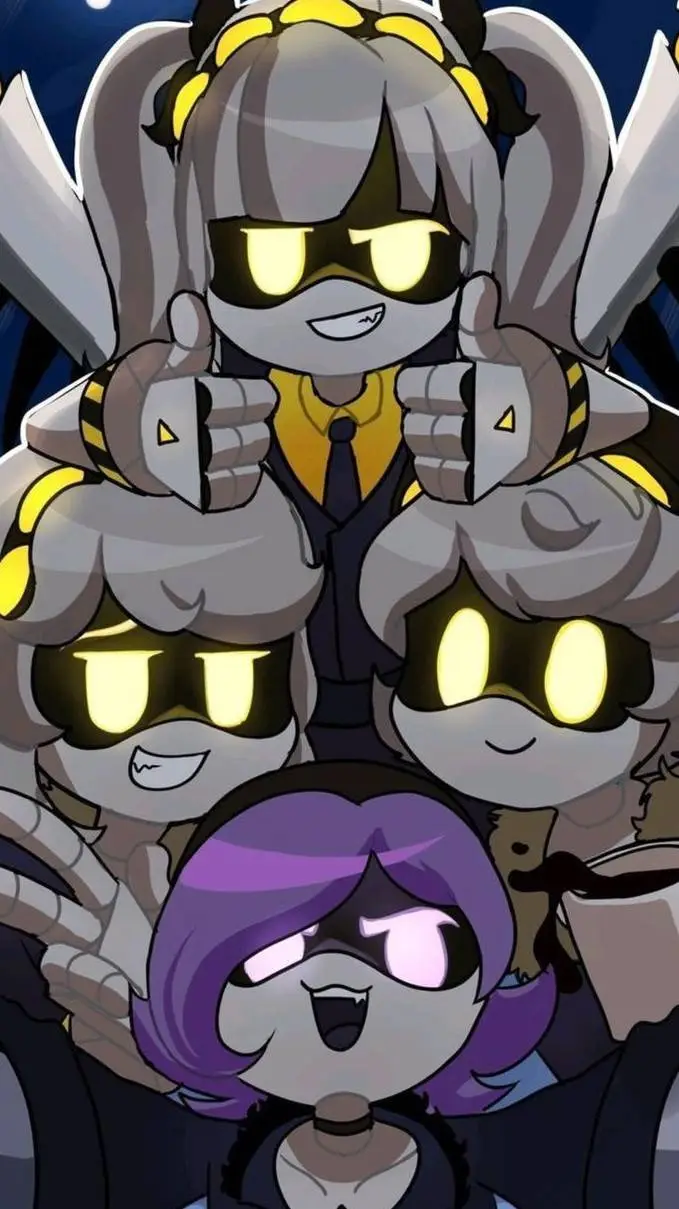 ai character: n , Uzi, v y j  background