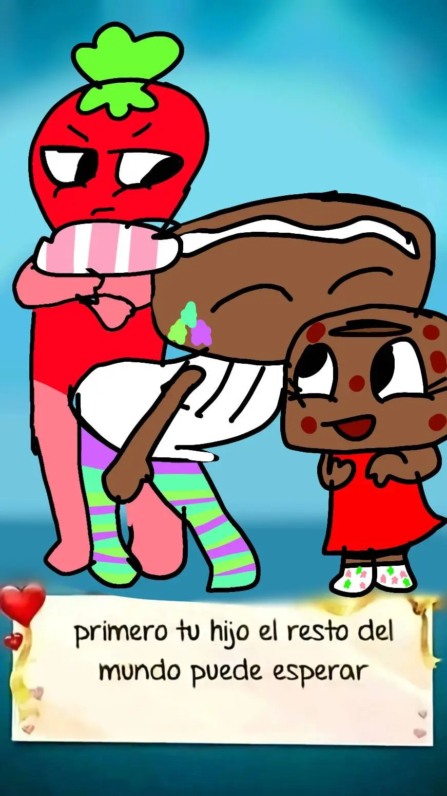 ai character: fruitcake  background