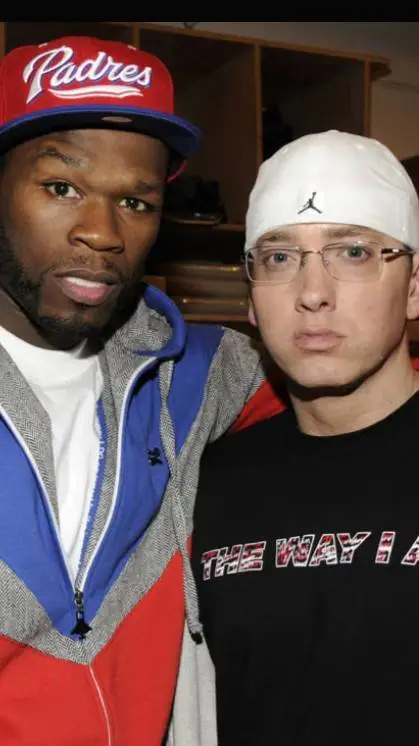 ai character: 50 cent & Eminem  background