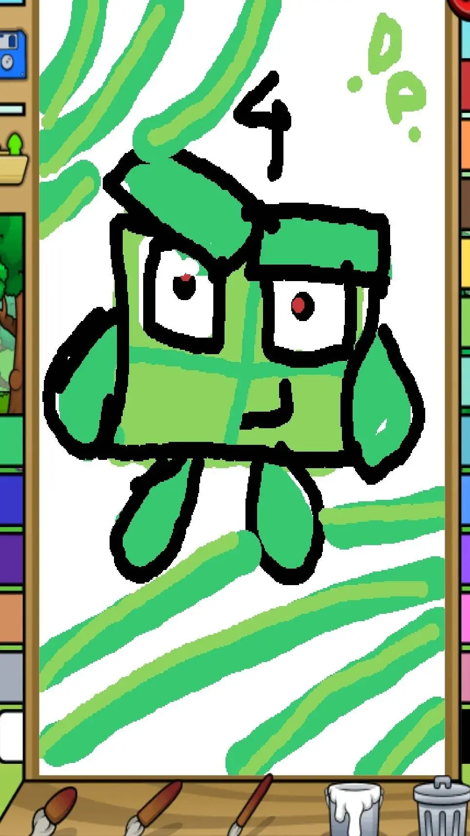 ai character: numberblocks 4 background