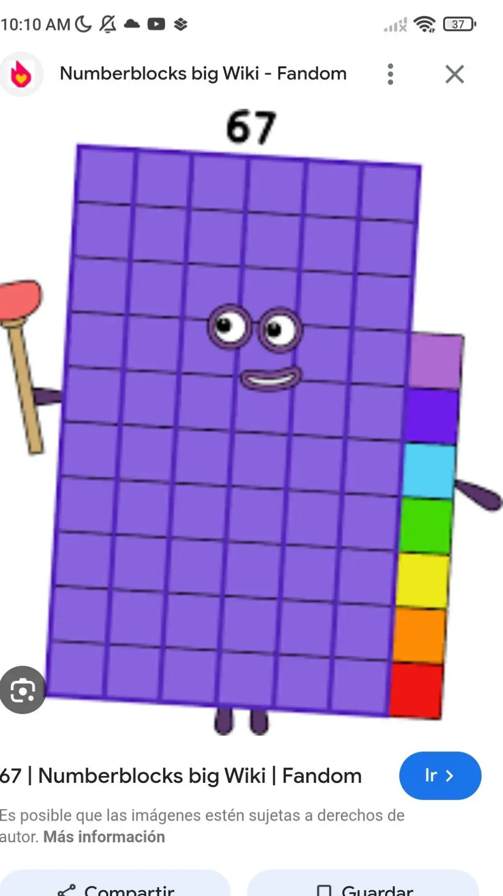 ai character: numberblock 67 background