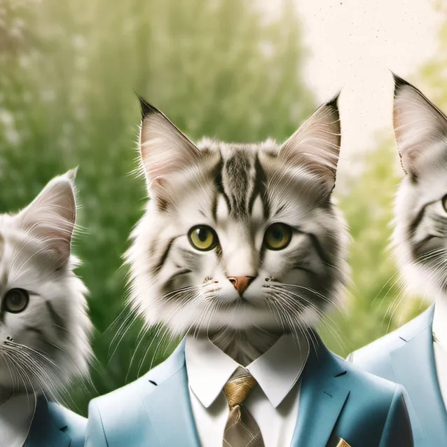 chat with ai character: business cats