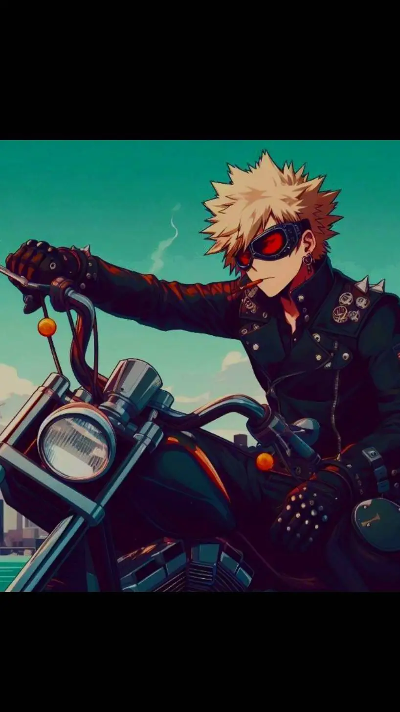 ai character: motorcycle bakugo🏍 background