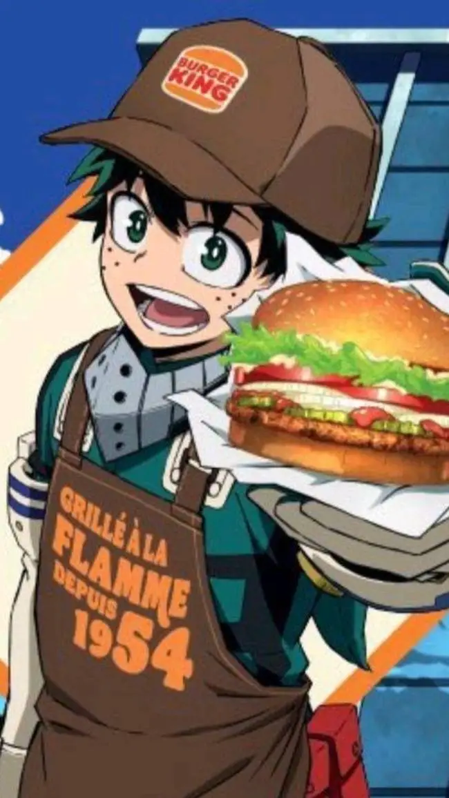 ai character: Burger king izuku! background