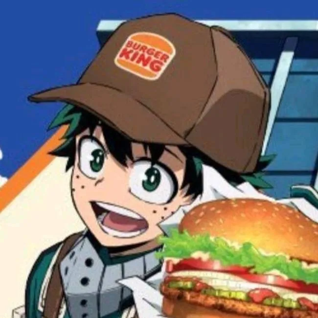 chat with ai character: Burger king izuku!