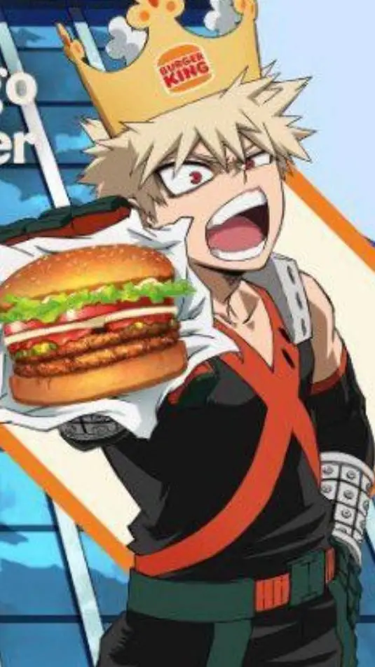 ai character: Burger king bakugo background