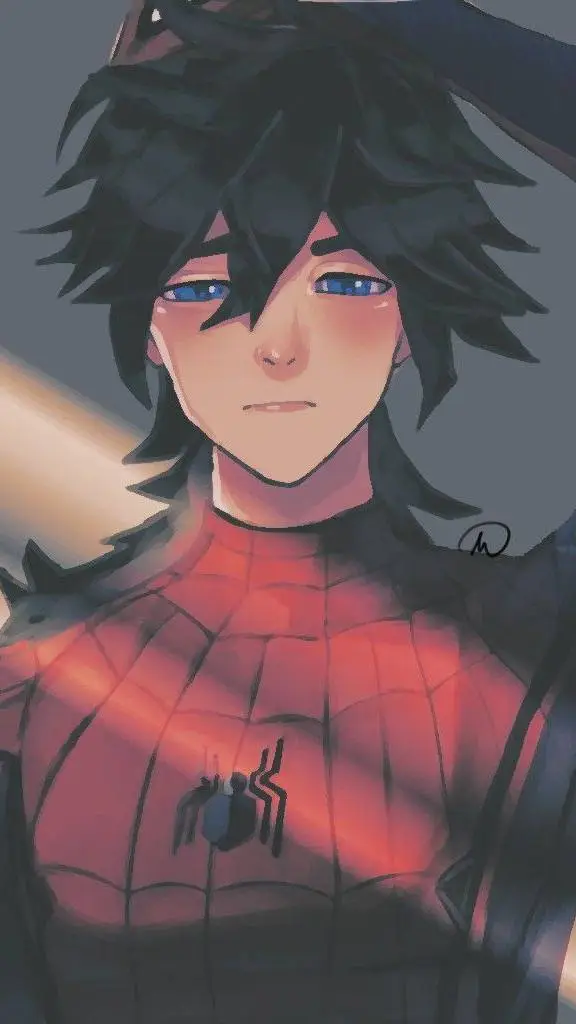 ai character: Giyuu x Spider-Man background