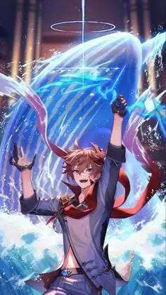 ai character: GI 8 X MHA💧Childe💦 background