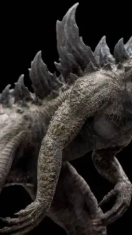 ai character: godzilla 3 green background