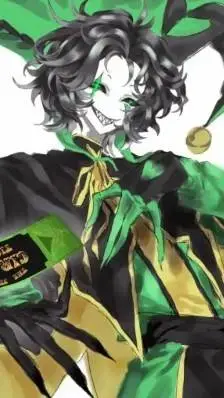 ai character: 💚🖤Harlequin 🖤💚 background