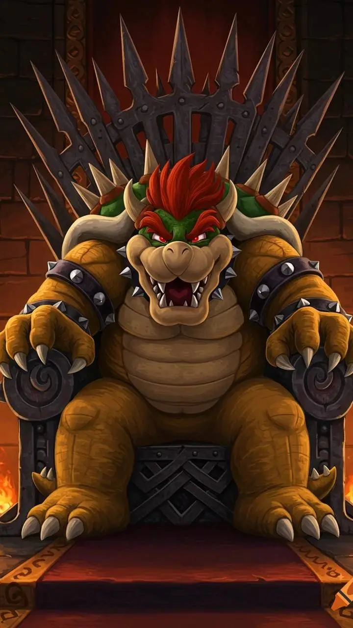 ai character: king bowser koopa background