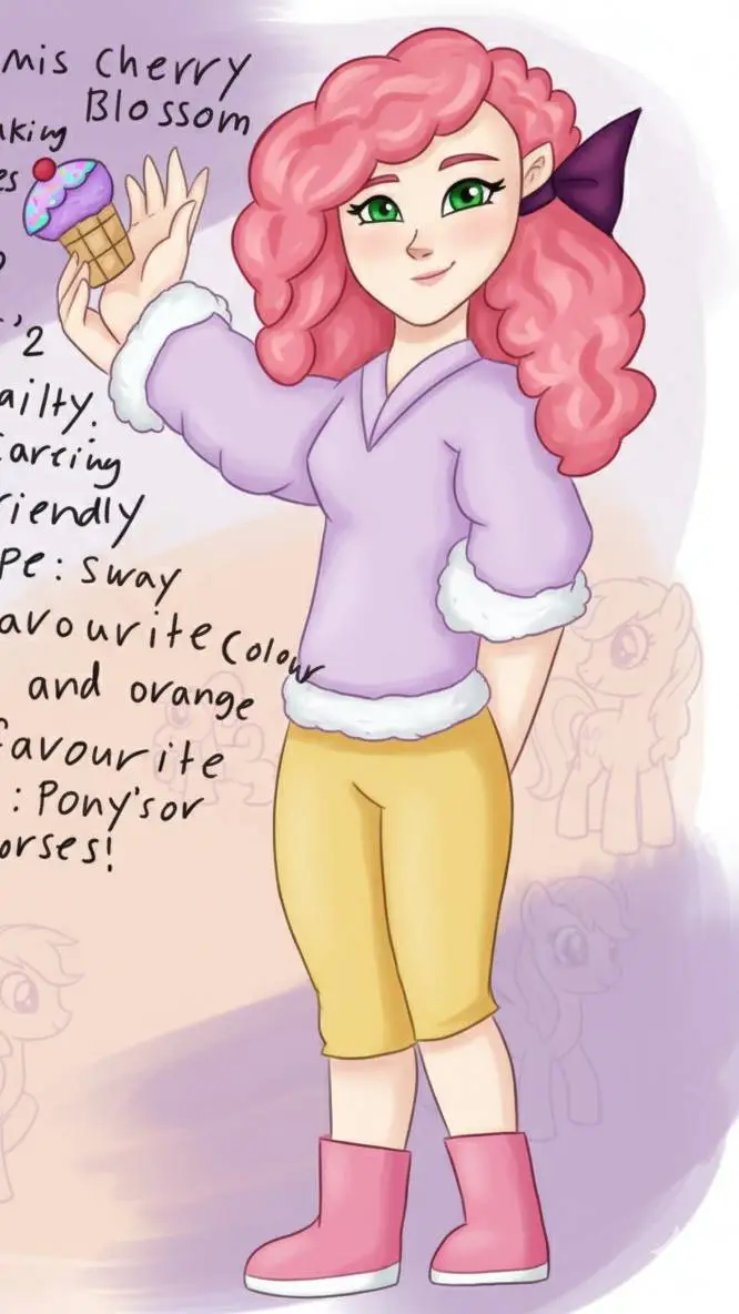 ai character: mis cherry blossom background