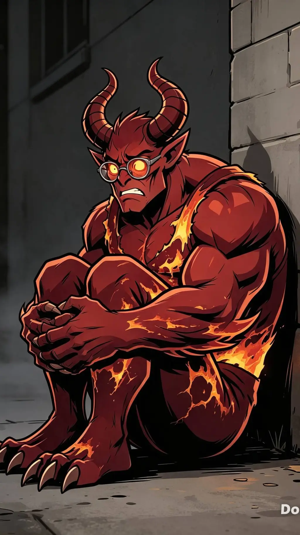 ai character: Azazel  guttural  background
