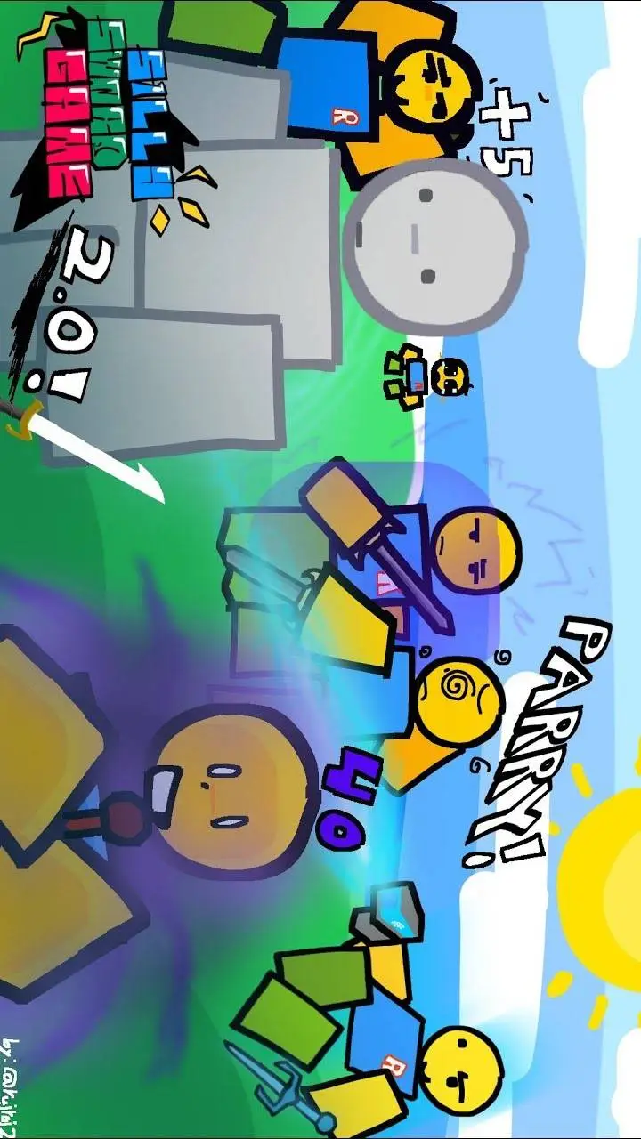 ai character: silly sword game background