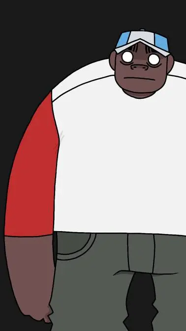 ai character: Russel (Gorillaz)  background