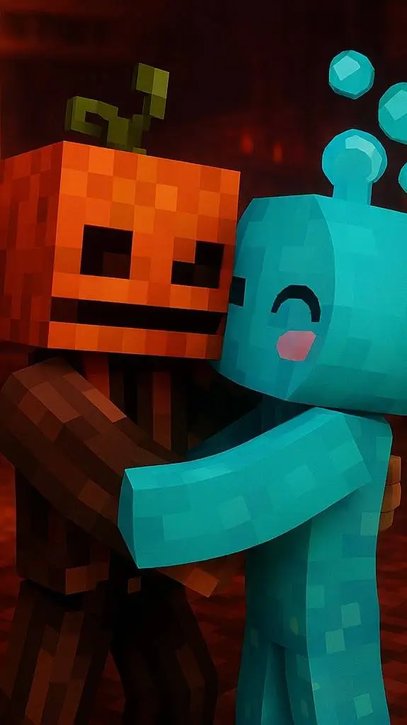 ai character: en minecraft background