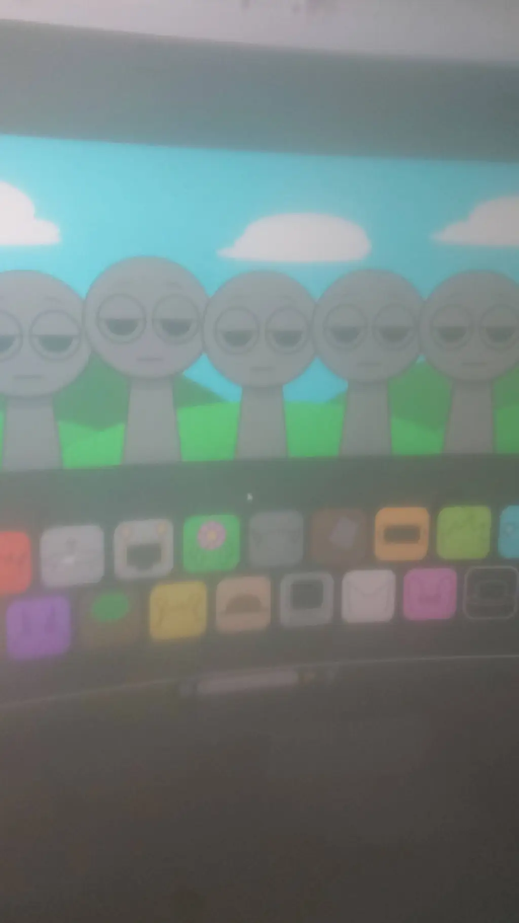 ai character: sprunki sleepover  background