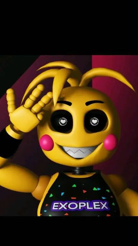 ai character: Toy chica black background