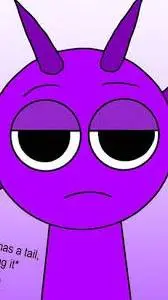 ai character: Durple Sprunki 💜~, background