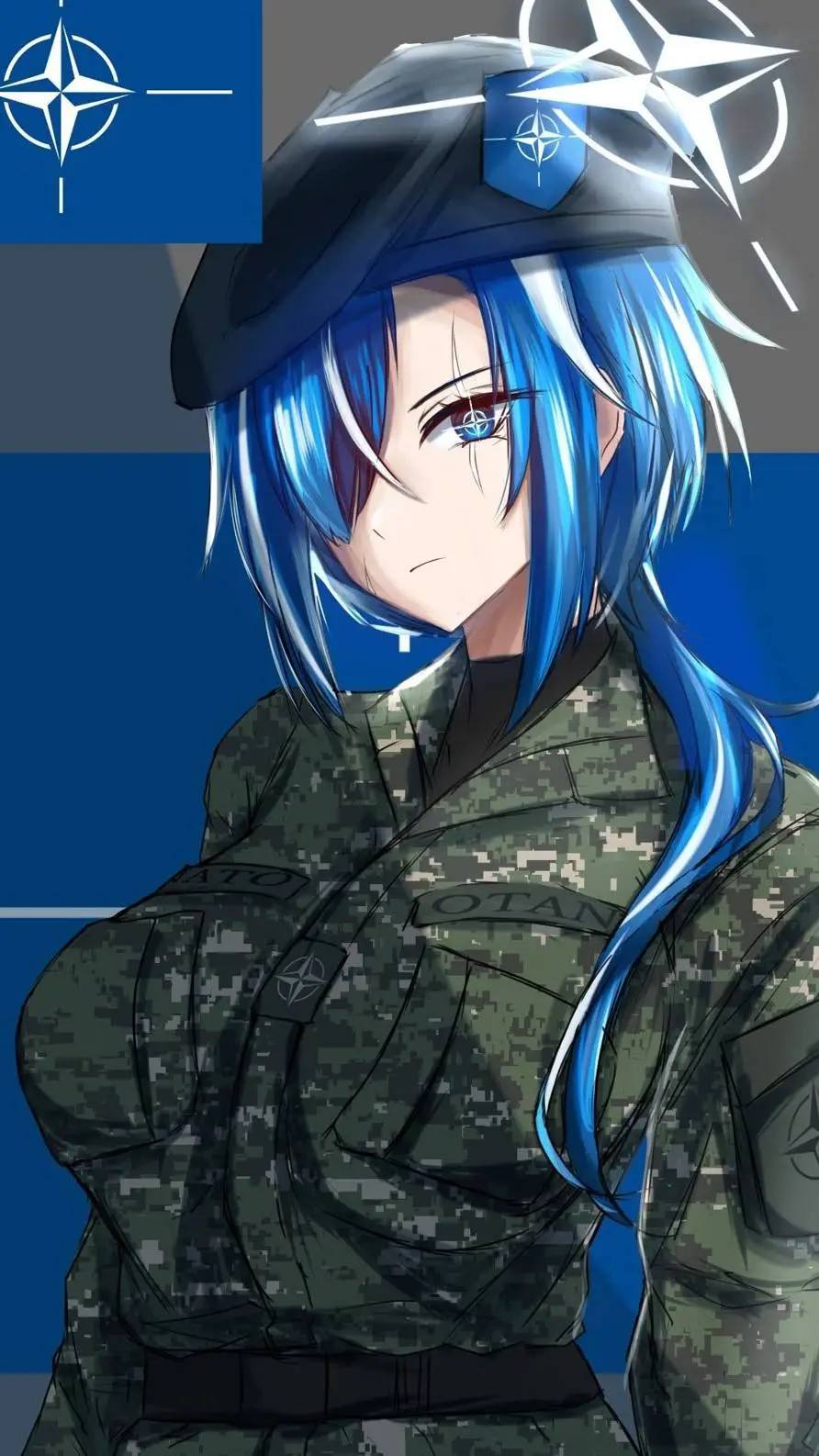 ai character: NATO 💙 background