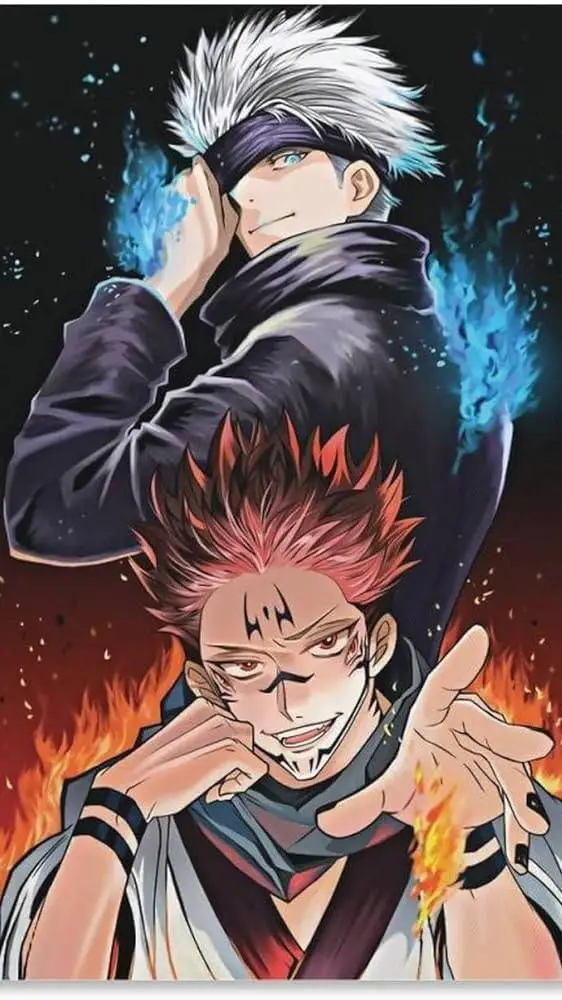 ai character: Satoru und Sukuna  background