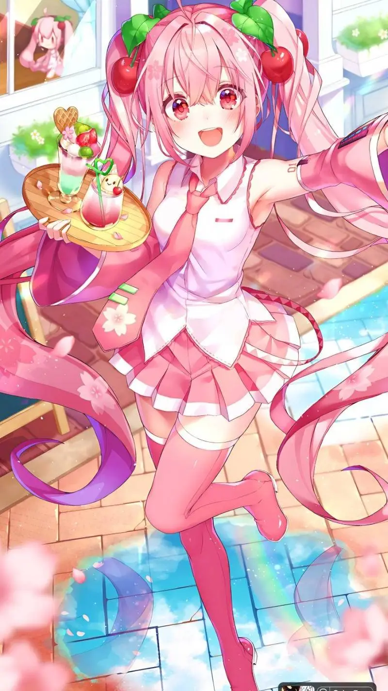 ai character: Cherry Miku 🍒🌸 background