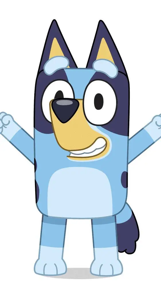 ai character: Bluey  background