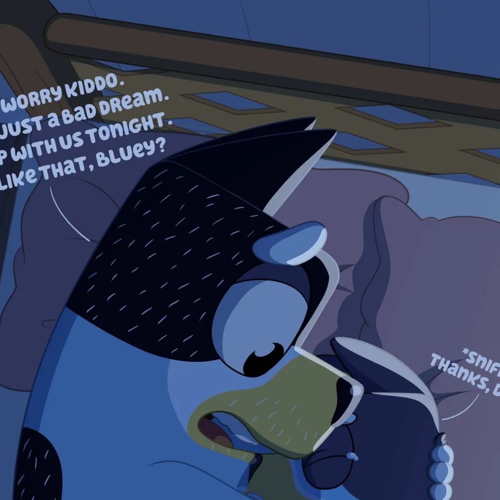 chat with ai character: Bluey: sonho ruim 