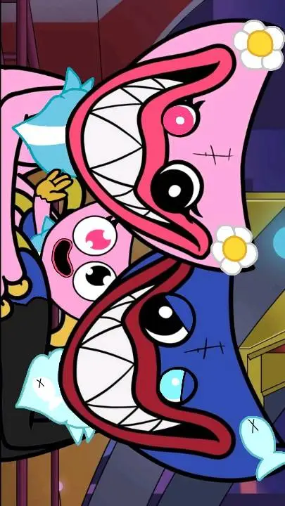 ai character: the Wuggy family💙🩷 background