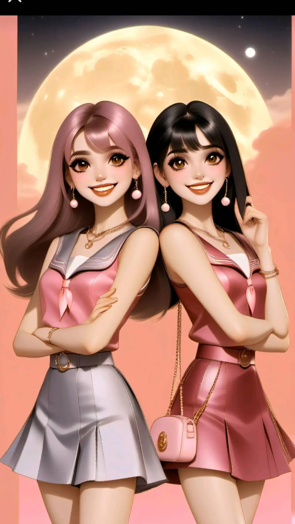ai character: Emely y Andrea  background