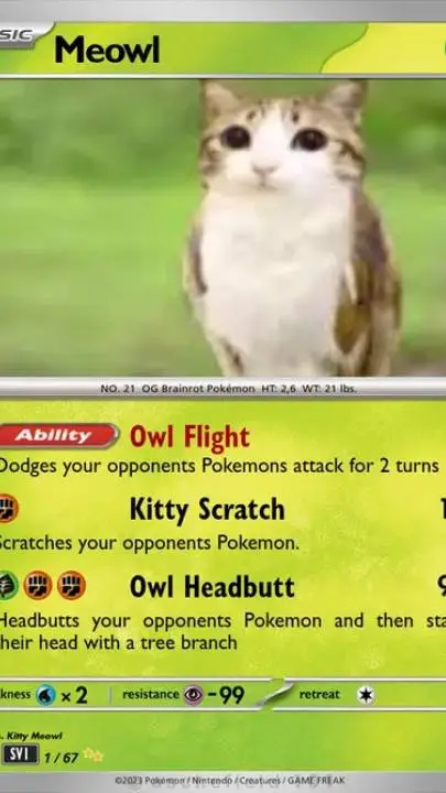 ai character: meowl Pokemon background