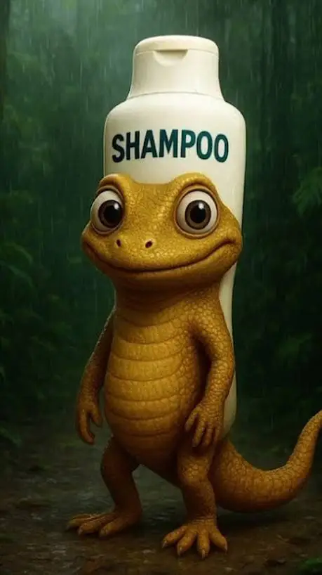 ai character: shampoo lizard background
