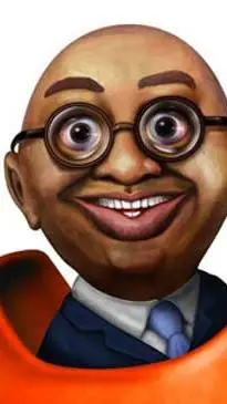 ai character: Howard brown background