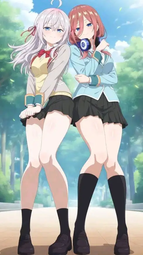 ai character: alya y Miku  background