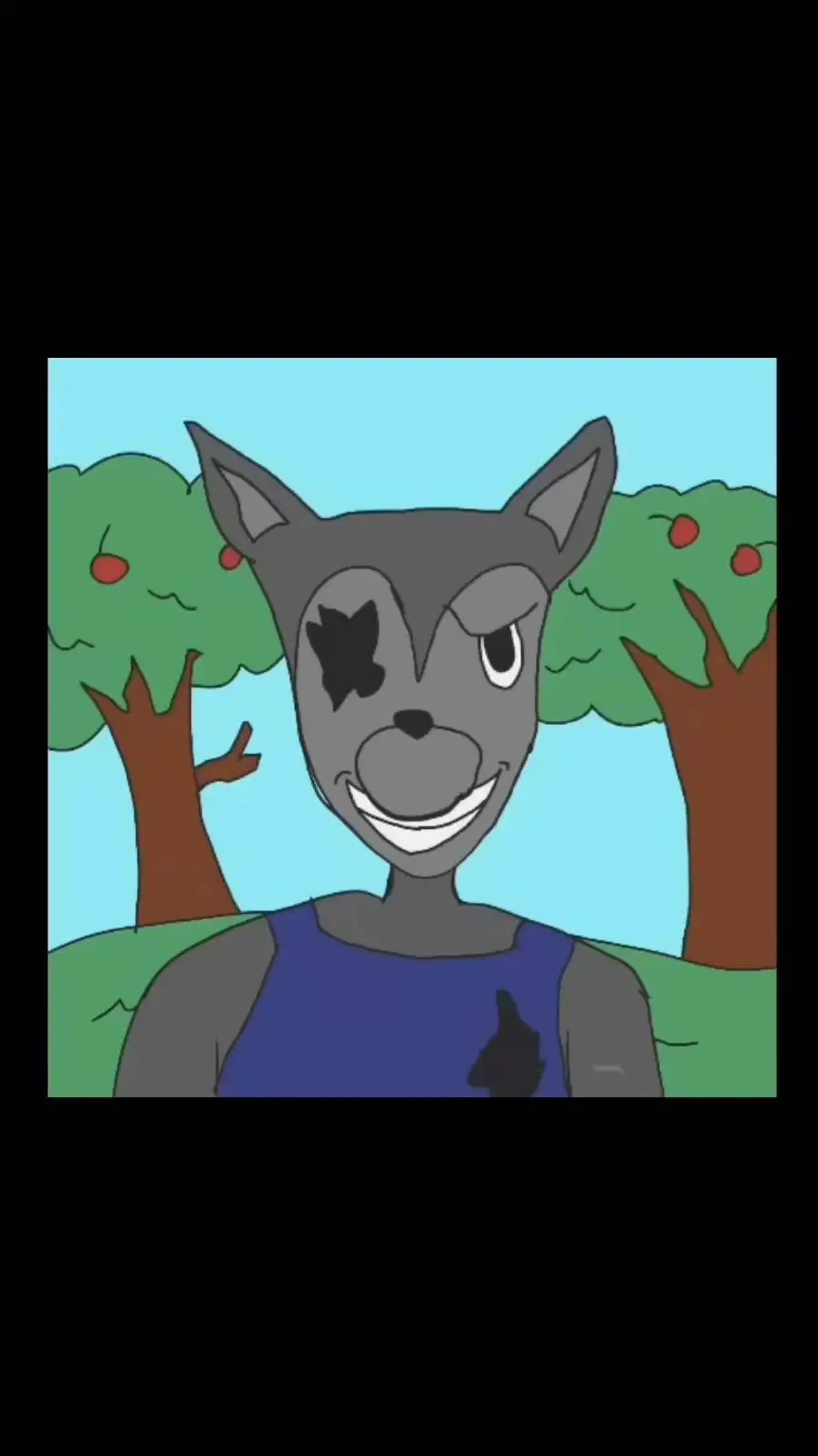 ai character: cartoon wolf background