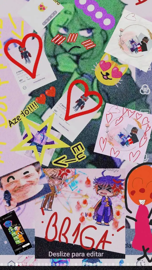 ai character: Mario e Azedo.💚❤💚❤ background