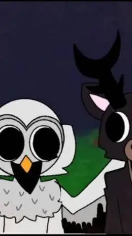 ai character: ciervo x búho background