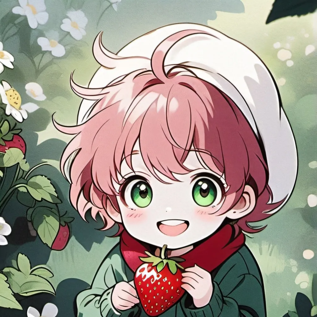 chat with ai character: strawberry kid