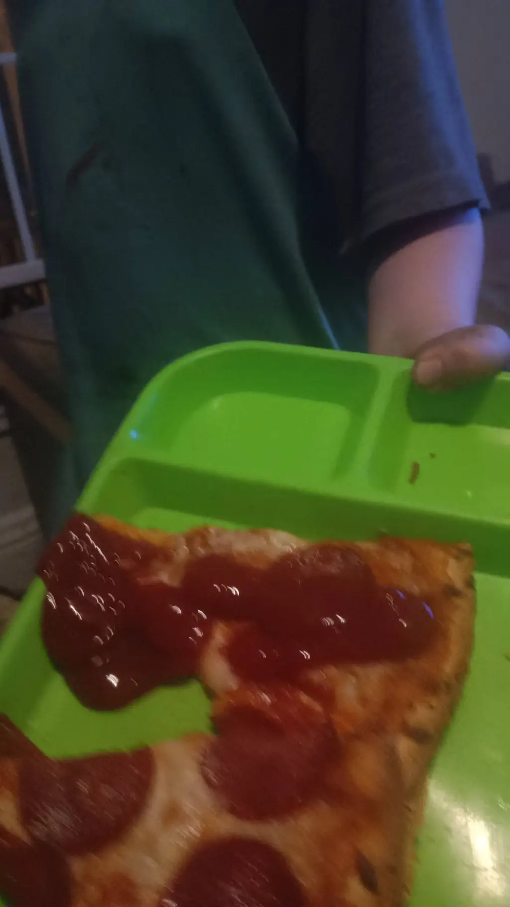 ai character: ketchup Pizza background