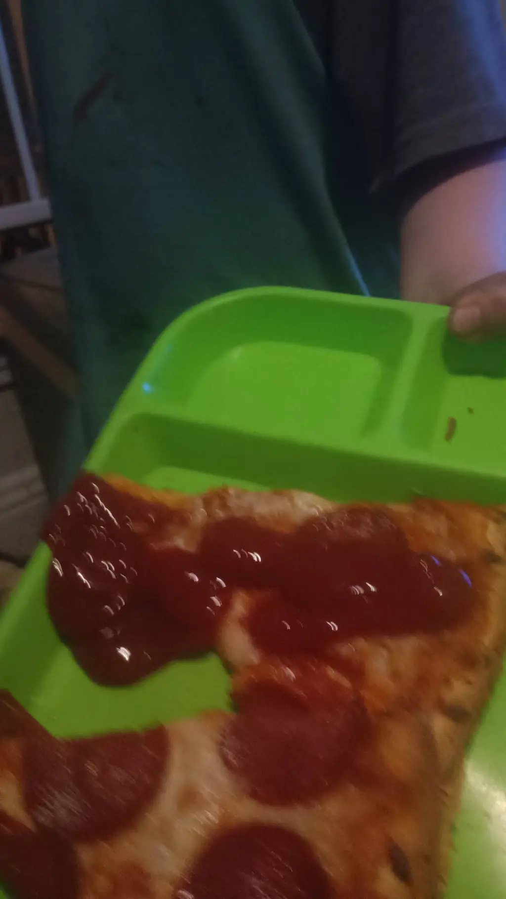 ai character: ketchup Pizza  background