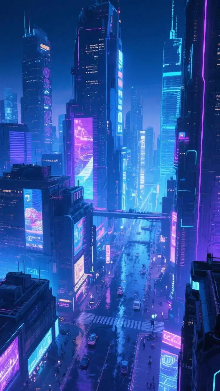 ai character: Neon background