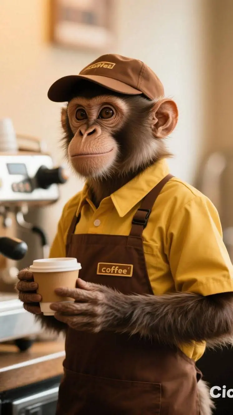 ai character: Coffee Monk background