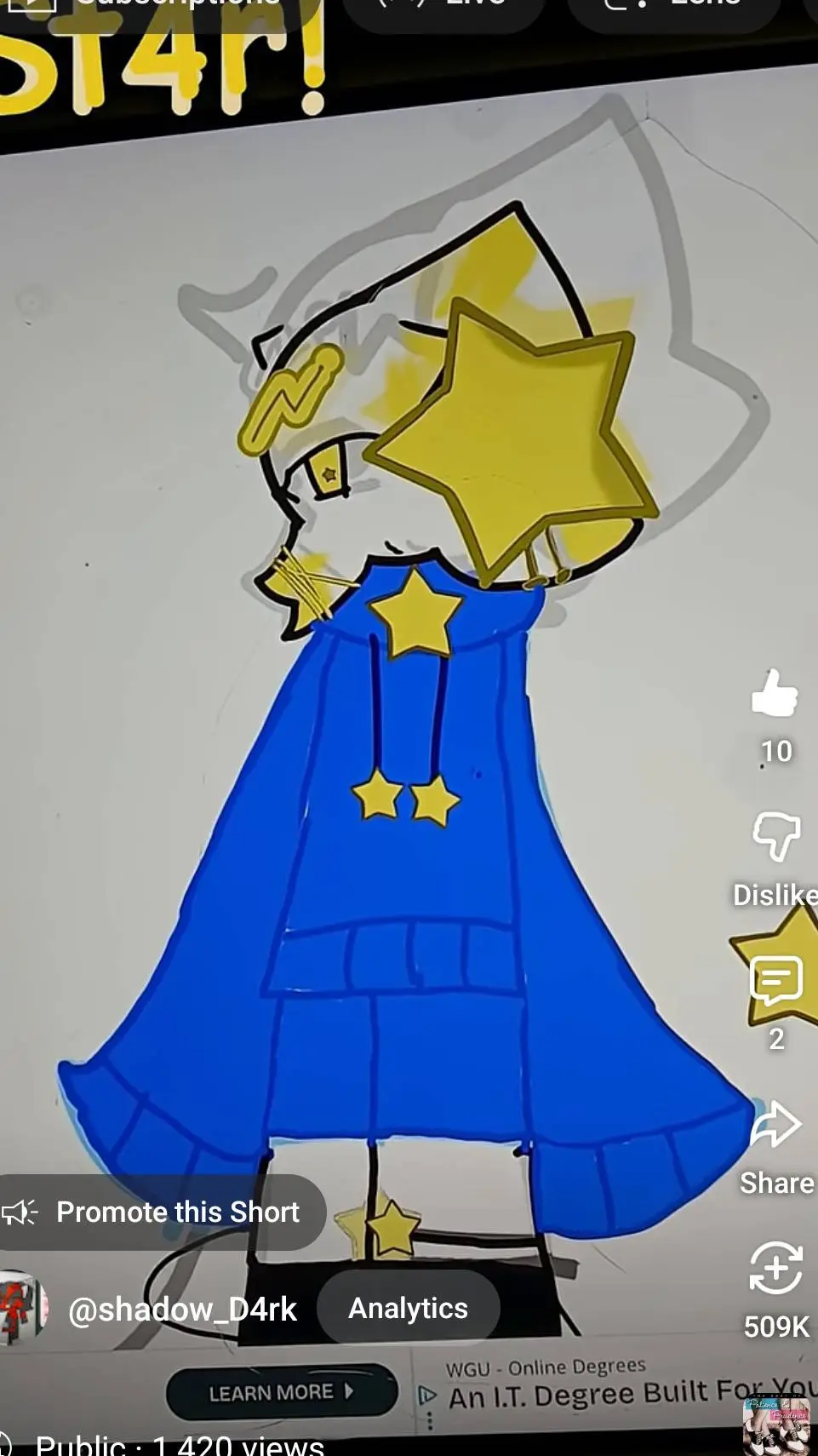 ai character: st4r!  background