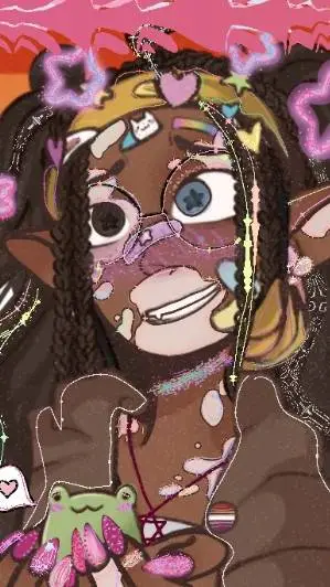 ai character: 💜Moi💅🏽🎀 background