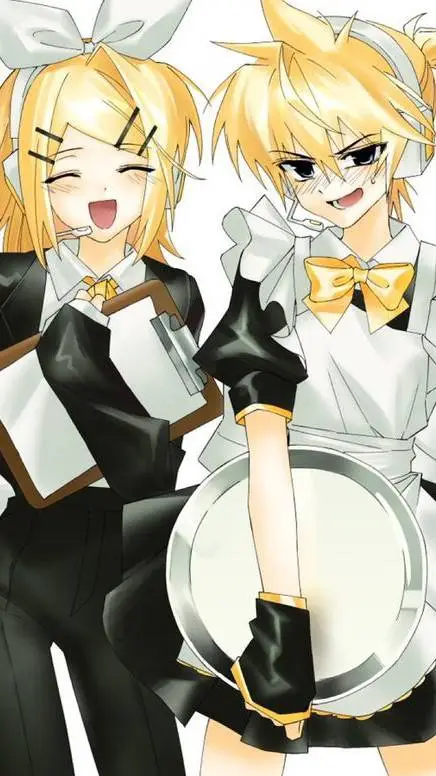 ai character: 🍌🍊Café Kagamine🍊🍌 background