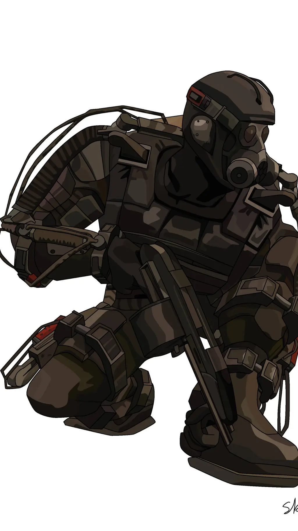 ai character: Duty Exosuit Unit. background