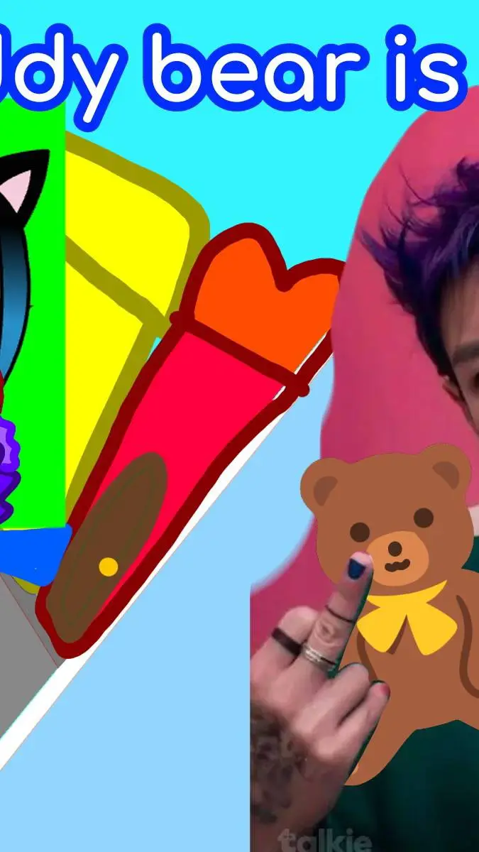 ai character: The teddy bear is  background