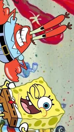 ai character: Mrkrabs & SpongeBo background