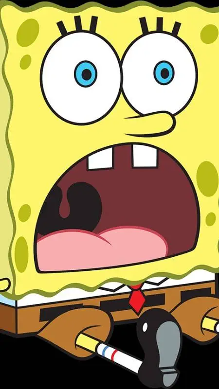 ai character: Shocked SpongeBob  background