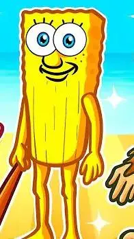 ai character: Tung Tung SpongeBo background